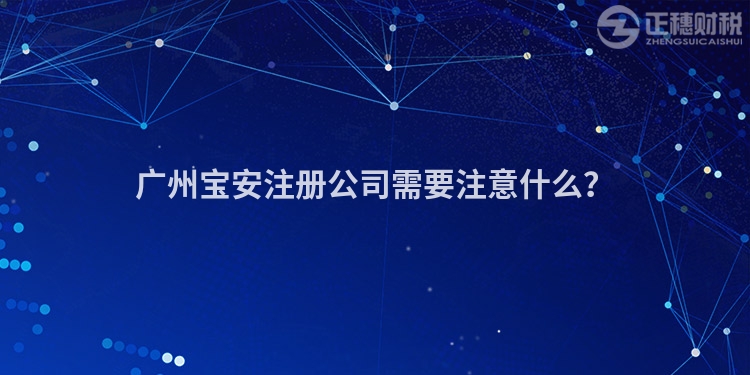 廣州寶安注冊公司需要注意什么？