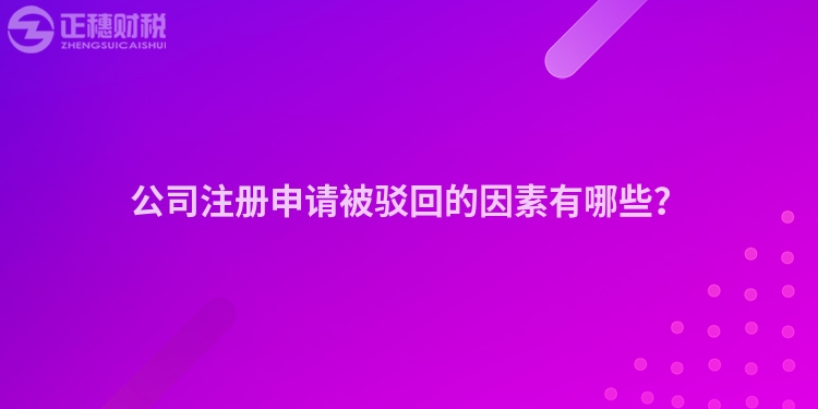 公司注冊申請被駁回的因素有哪些？