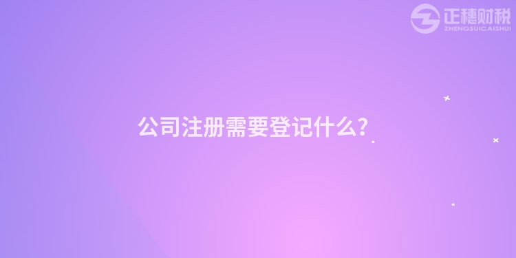 公司注冊需要登記什么？