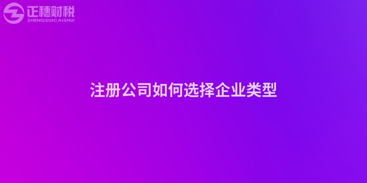 注冊公司如何選擇企業類型