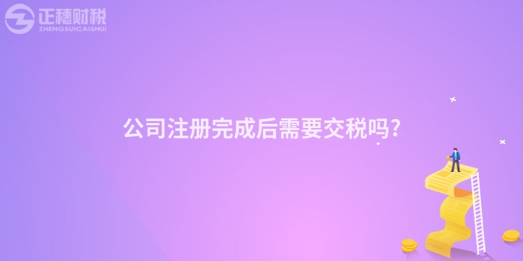 公司注冊完成后需要交稅嗎?