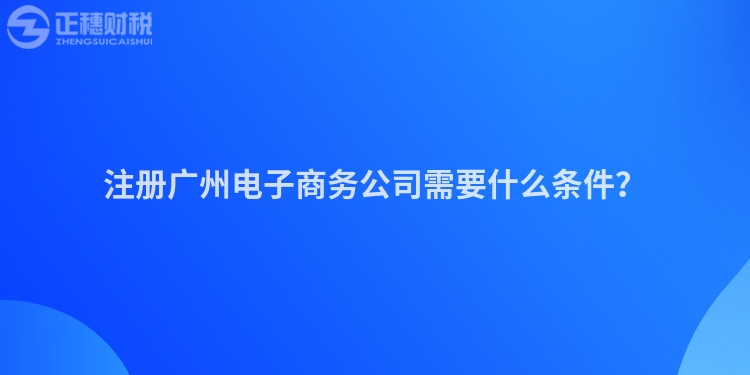 注冊廣州電子商務公司需要什么條件？