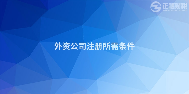 外資公司注冊所需條件