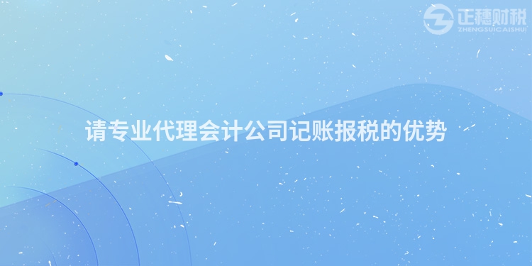 請專業代理會計公司記賬報稅的優勢