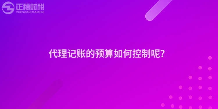 代理記賬的預算如何控制呢？