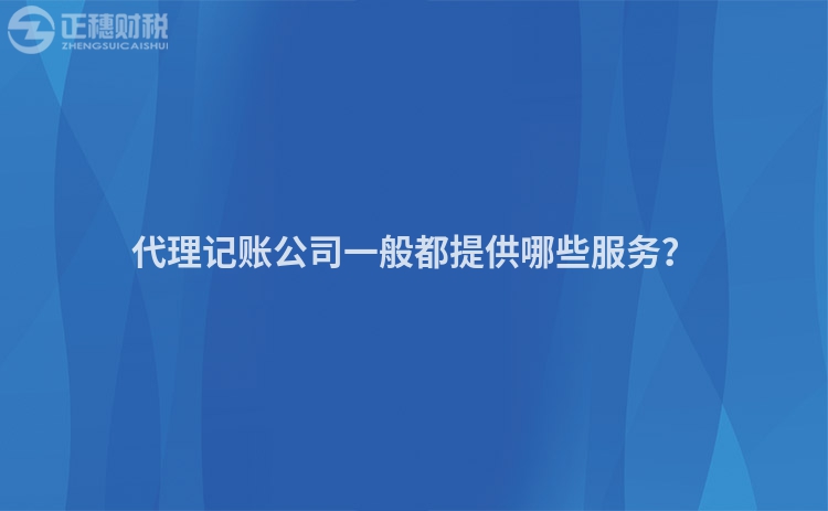 代理記賬公司一般都提供哪些服務？