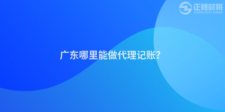 廣東哪里能做代理記賬？