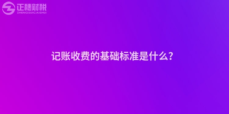 記賬收費的基礎標準是什么？