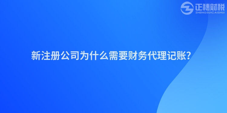 新注冊公司為什么需要財務代理記賬？