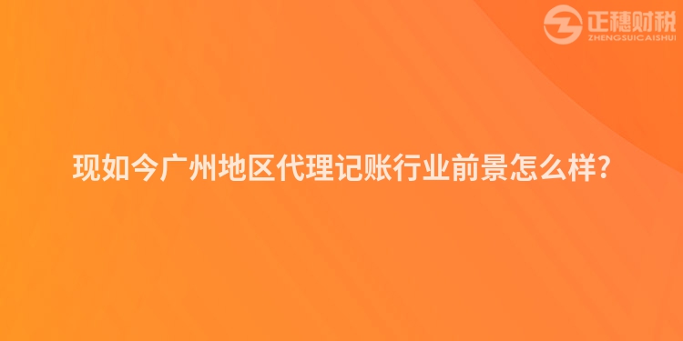 現如今廣州地區代理記賬行業前景怎么樣?