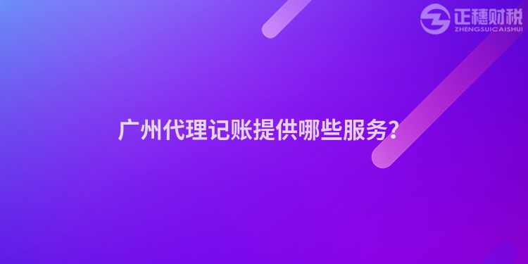 廣州代理記賬提供哪些服務(wù)？