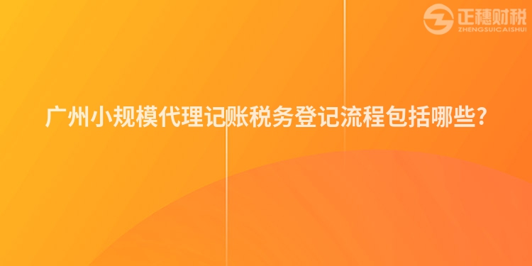 廣州小規模代理記賬稅務登記流程包括哪些?
