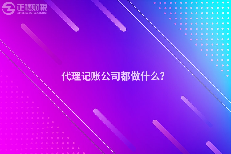 代理記賬公司都做什么？