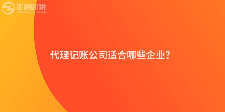 代理記賬公司適合哪些企業？