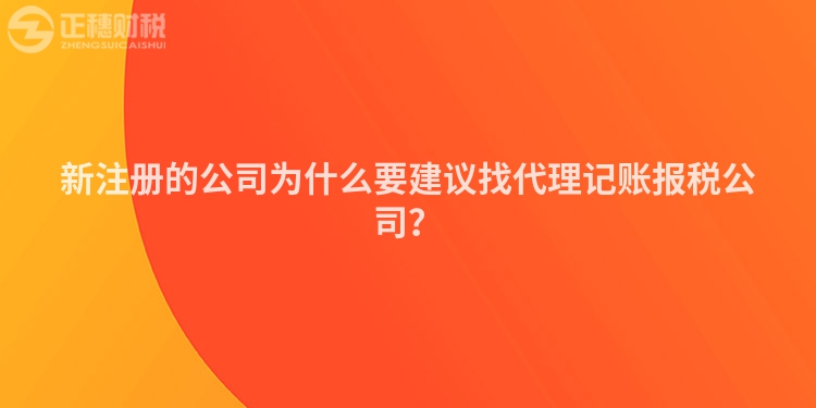新注冊的公司為什么要建議找代理記賬報稅公司？