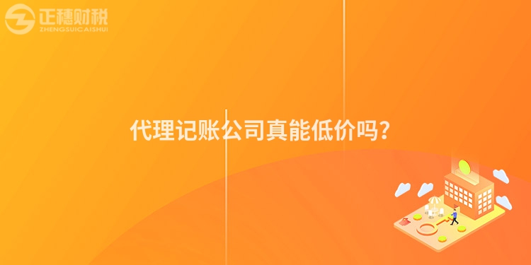 代理記賬公司真能低價嗎？