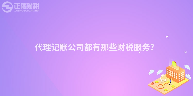 代理記賬公司都有那些財稅服務？