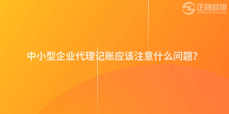 中小型企業代理記賬應該注意什么問題？