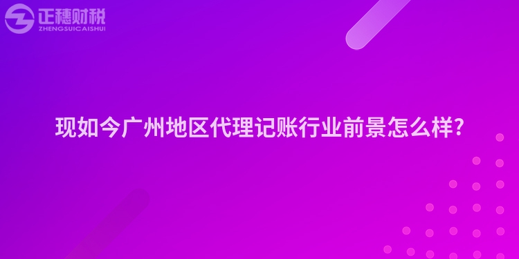 現如今廣州地區代理記賬行業前景怎么樣?