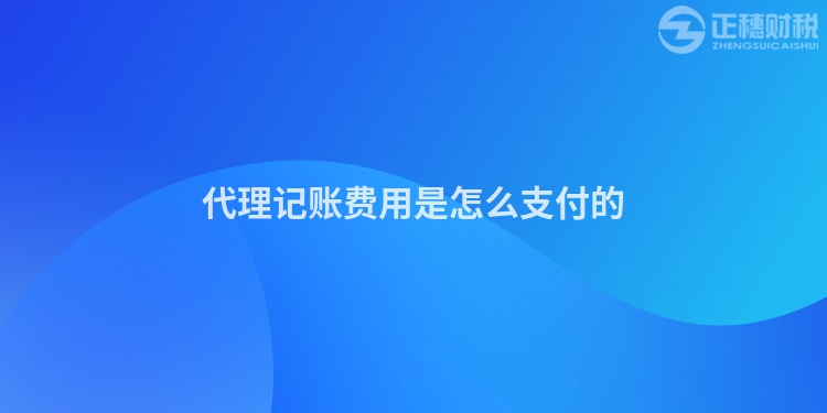 代理記賬費(fèi)用是怎么支付的