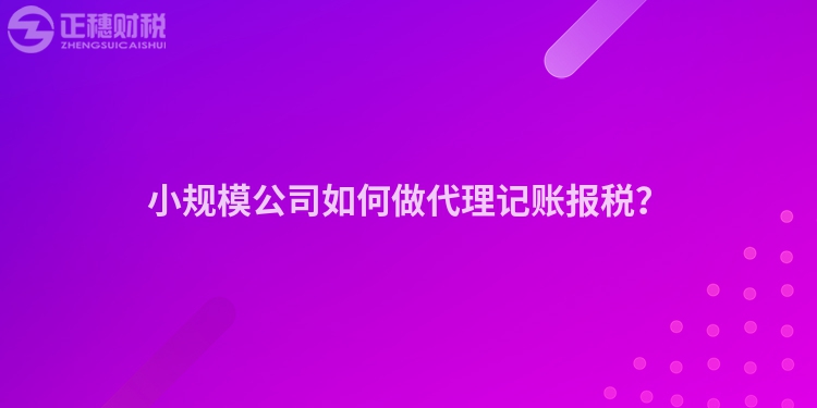 小規(guī)模公司如何做代理記賬報稅？