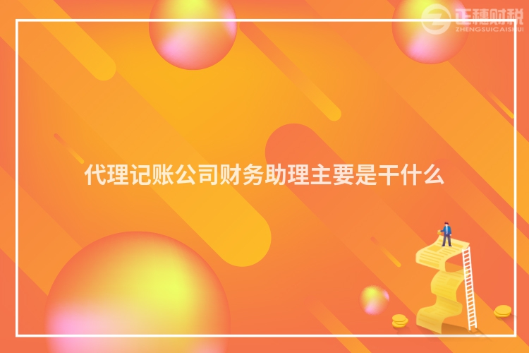 代理記賬公司財務助理主要是干什么