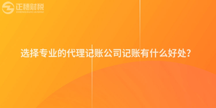 選擇專業的代理記賬公司記賬有什么好處？