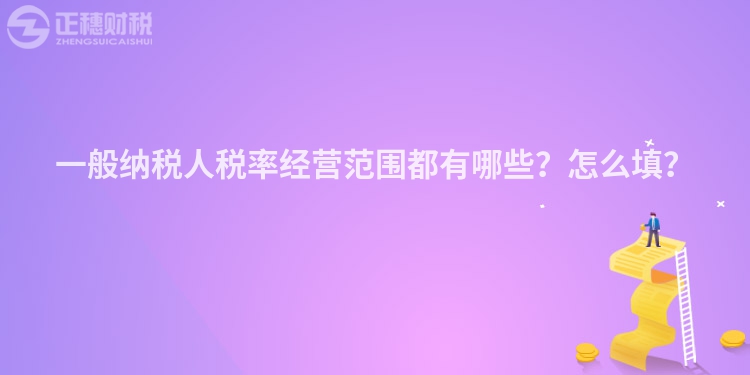 一般納稅人稅率經營范圍都有哪些？怎么填？