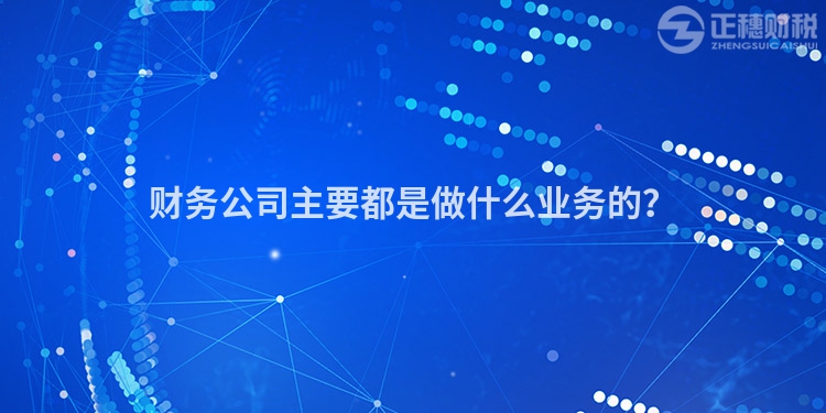 財務公司主要都是做什么業務的？