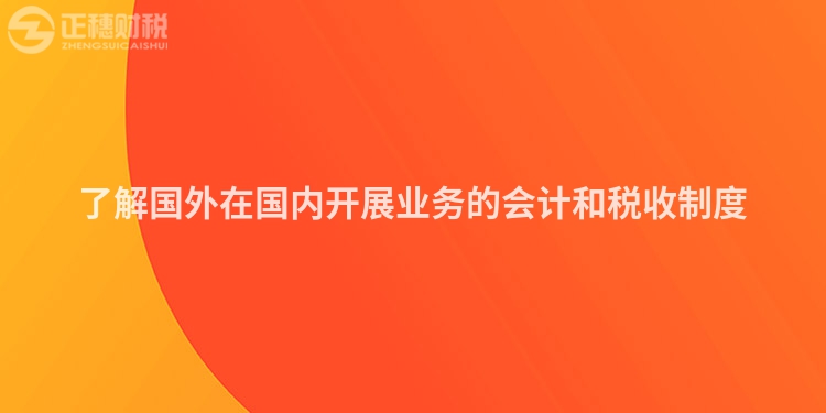 了解國外在國內開展業務的會計和稅收制度