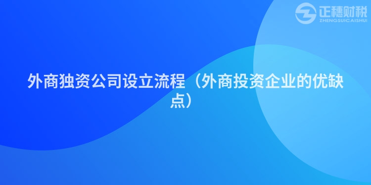 外商獨資公司設立流程（外商投資企業的優缺點）