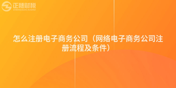 怎么注冊電子商務公司（網絡電子商務公司注冊流程及條件）