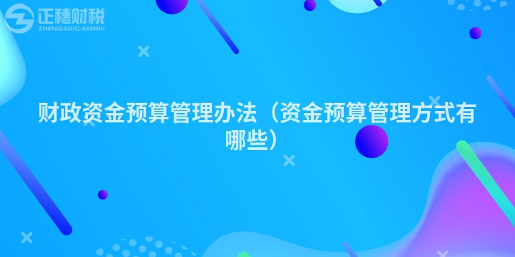 財政資金預算管理辦法（資金預算管理方式有哪些）