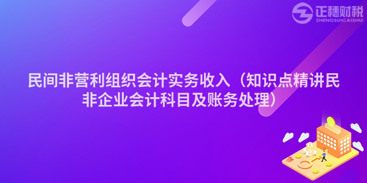 民間非營利組織會計實務收入（知識點精講民非企業會計科目及賬務處理）