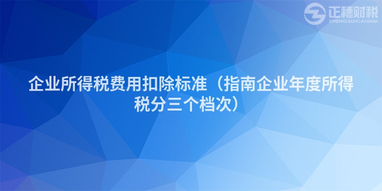 企業所得稅費用扣除標準（指南企業年度所得稅分三個檔次）