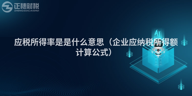 應稅所得率是是什么意思（企業應納稅所得額計算公式）