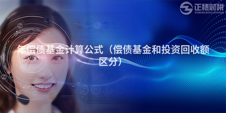 年償債基金計算公式（償債基金和投資回收額區分）