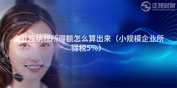 企業(yè)應(yīng)納稅所得額怎么算出來(小規(guī)模企業(yè)所得稅5%)