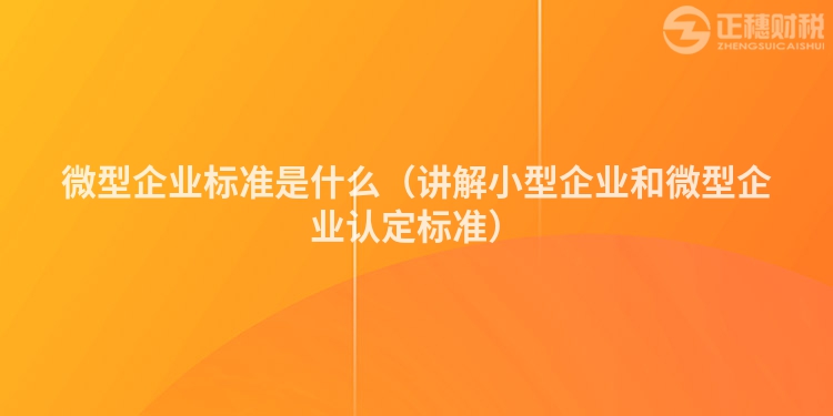 微型企業標準是什么（講解小型企業和微型企業認定標準）