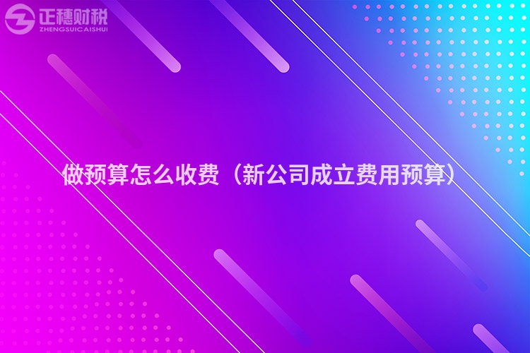 做預(yù)算怎么收費(fèi)(新公司成立費(fèi)用預(yù)算)