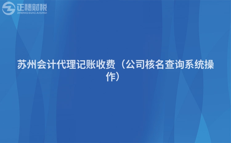 蘇州會計代理記賬收費（公司核名查詢系統(tǒng)操作）